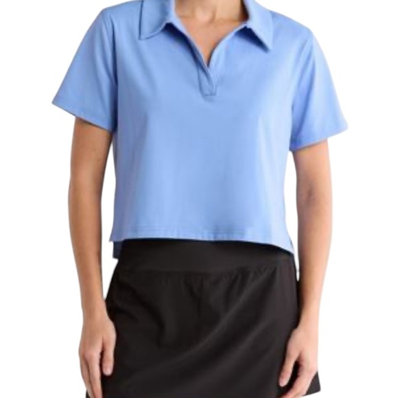 Travis Matthew Tops - Travis Mathew Blue Boxy Crop Polo Shirt